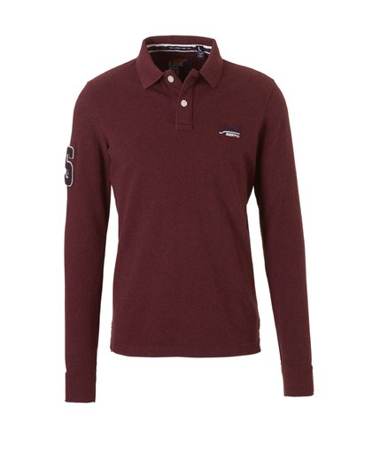 Superdry Classic Pique Long Sleeve Polo Shirt Red