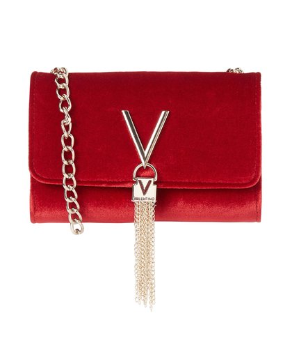 Valentino Handbags-Handtassen-Marilyn Clutch Velvet-Rood