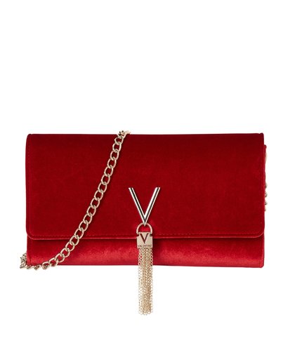 Valentino Handbags-Handtassen-Marilyn Clutch Velvet-Rood