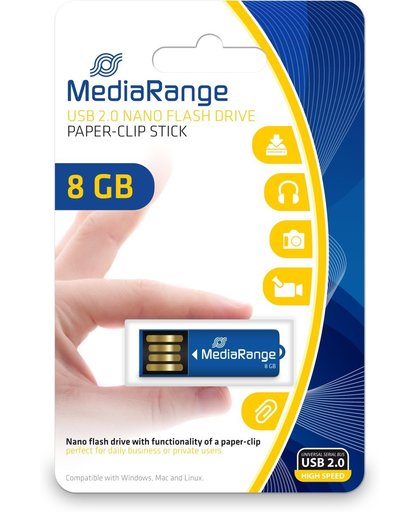 MediaRange MR975 USB flash drive 8 GB USB Type-A 2.0 Blauw