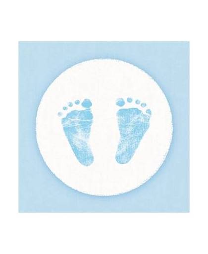 Servetten geboorte jongen blauw/wit 3-laags 20 stuks