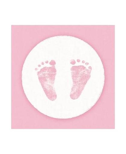 Servetten geboorte meisje roze/wit 3-laags 20 stuks
