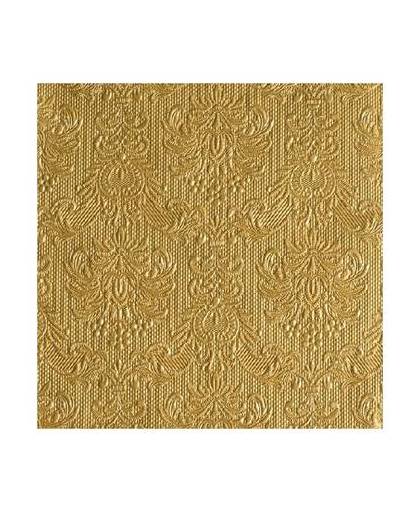 Luxe servetten barok patroon goud 3-laags 15 stuks