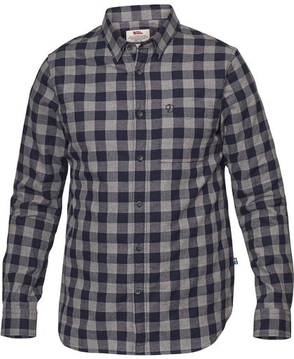 Fjallraven Ovik Check Shirt LS - heren - blouse lange mouwen - maat XL - blauw/grijs ruit