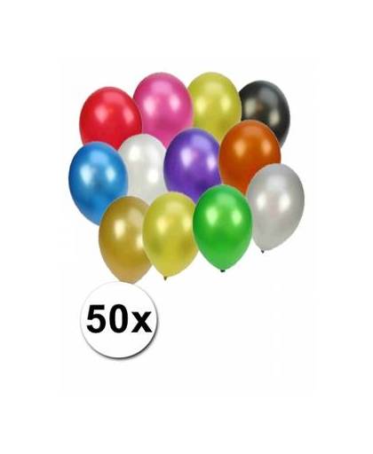 Metallic ballonnen kleuren 50 stuks