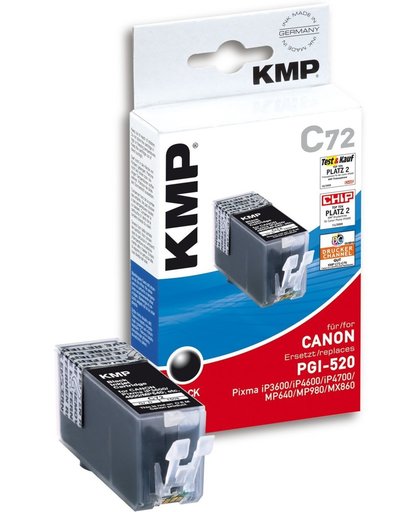 KMP Inkt vervangt Canon PGI-520 Compatibel Zwart C72 1508,0001
