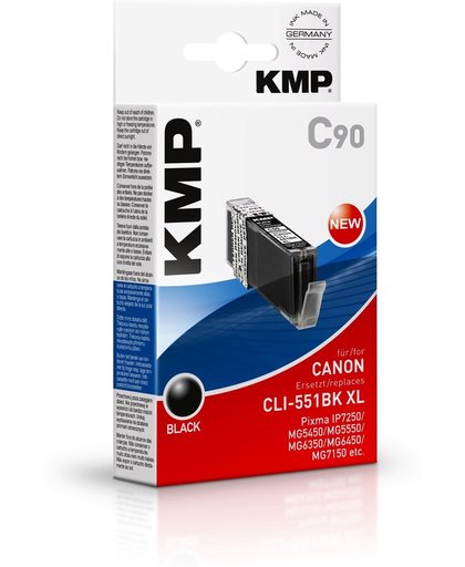 KMP Inkt vervangt Canon CLI-551BK, CLI-551BK XL Compatibel Foto zwart C90 1520,0001