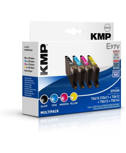 KMP Inkt vervangt Epson T0611, T0612, T0613, T0614 Compatibel Combipack Zwart, Cyaan, Magenta, Geel E97V 1603,0005