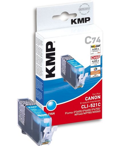 KMP Inkt vervangt Canon CLI-521 Compatibel Cyaan C74 1510,0003