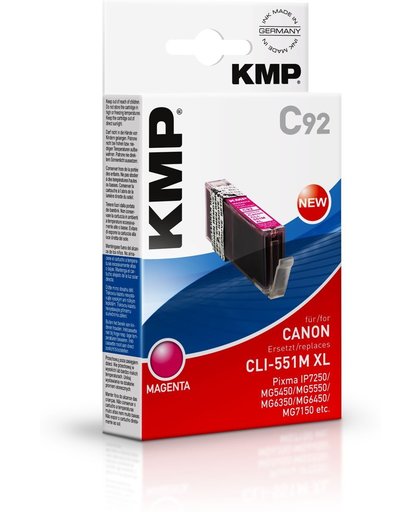 KMP Inkt vervangt Canon CLI-551M, CLI-551M XL Compatibel Magenta C92 1519,0006