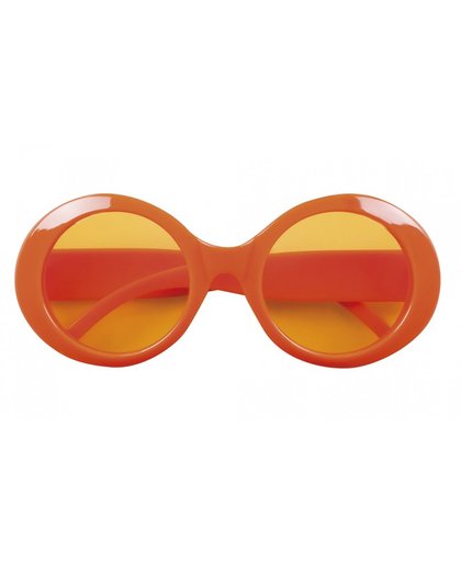 Oranje disco bril voor volwassenen - Verkleedattribuut