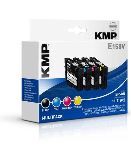 KMP Inkt vervangt Epson T1801, T1802, T1803, T1804, 18 Compatibel Combipack Zwart, Cyaan, Magenta, Geel E158V 1622,4850