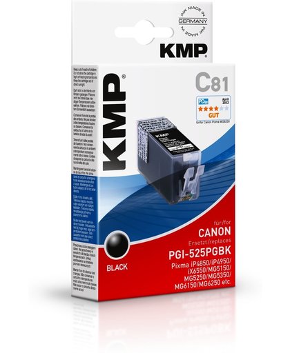 KMP Inkt vervangt Canon PGI-525 Compatibel Zwart C81 1513,0001