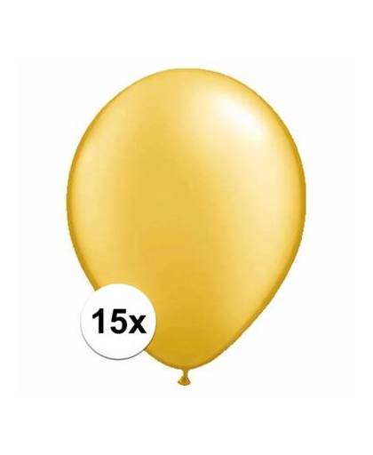 Metallic gouden ballonnen 15 stuks