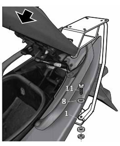 Shad Topcaseträger Yamaha XP 500 T-max schwarz