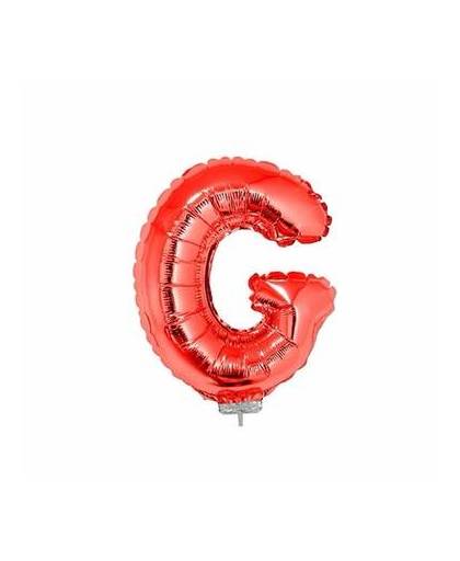 Rode opblaas letter g op stokje 41 cm