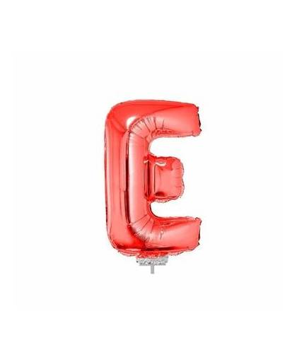 Rode opblaas letter e op stokje 41 cm