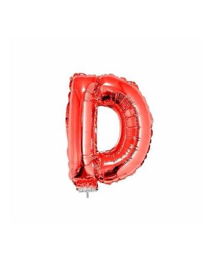 Rode opblaas letter d op stokje 41 cm