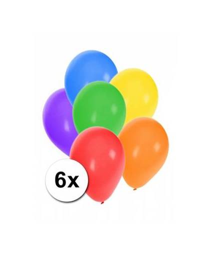 Gekleurde ballonnen 6 stuks