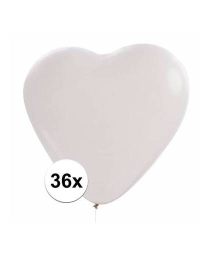36x hartjes ballonnen wit
