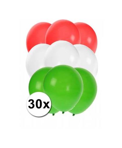 30x ballonnen in hongaarse kleuren