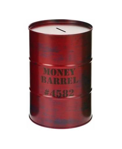 Spaarpot money barrel rood 15 cm