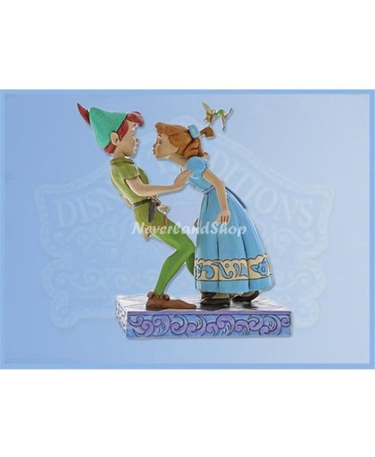 Disney beeldje - Traditions collectie - An Unexpected Kiss - Peter Pan, Wendy & Tinker Bell