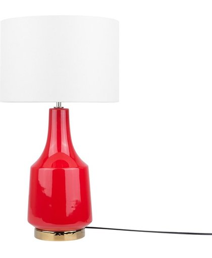 Beliani TRIVERSA - Tafellamp - Rood - Keramiek