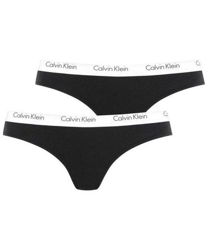 Calvin Damen Calvin Klein Strings (2 Stück) »CK One Cotton«, schwarz, Gr. XS, CALVIN KLEIN