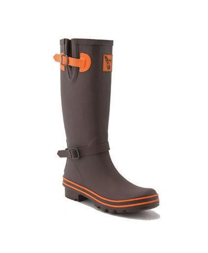 Evercreatures Ladies Ankle Wellies Brown With Terracotta Edging - V...