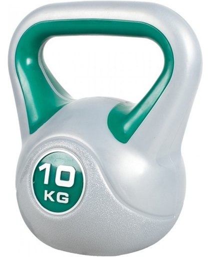 Gorilla Sports Kettlebell 10 kg Kunststof Trendy (Grijs/groen)