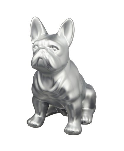 Zilveren Franse bulldog honden spaarpot 22 cm Zilver