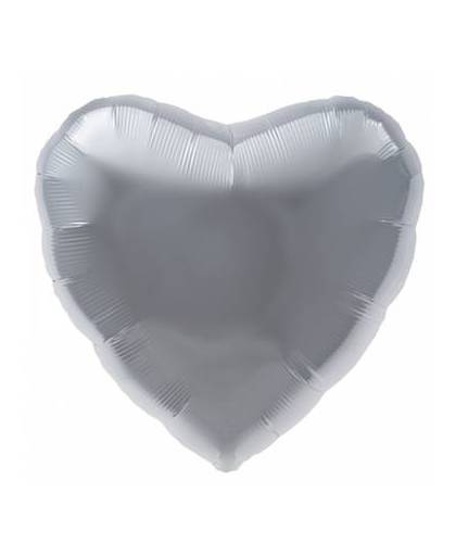 Folie ballon zilveren hart