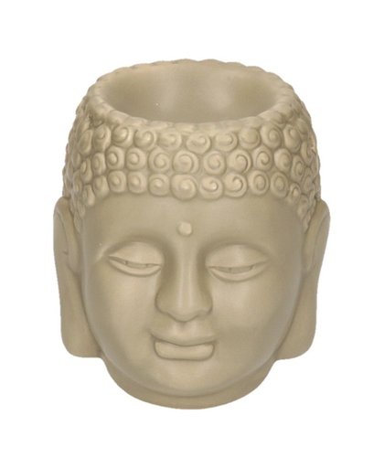 Bruine Boeddha theelichthouder/waxbrander 14 cm Bruin