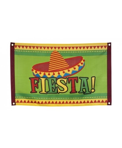 Fiesta vlag met Mexicaanse hoed Multi