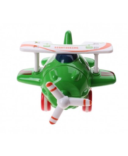 Kids Fun mini vliegtuig groen 10 cm