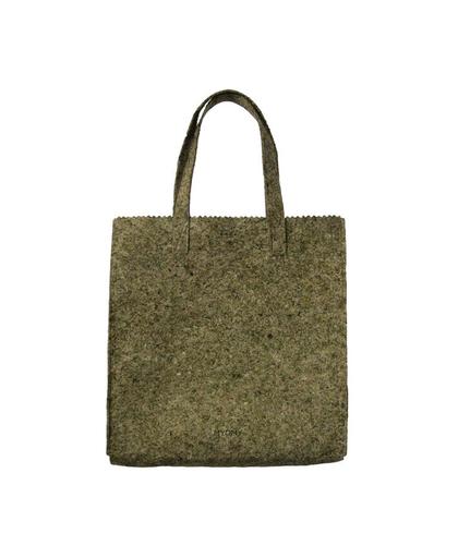 MYOMY My Paper Bag XL Felt Army Peace Dames Shopper – Groen