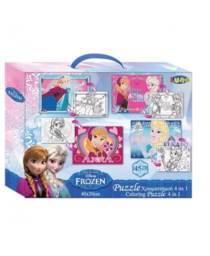 Disney 2 zijdige puzzels Frozen 4 stuks 45 stukjes