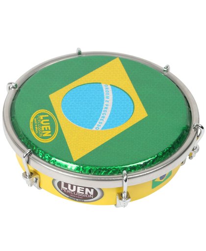 Luen TAMLBY Tamborim 6 inch nylon Braziliaanse vlag geel