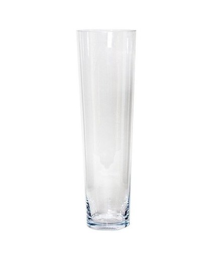 Conische vaas helder glas 18 x 60 cm Transparant