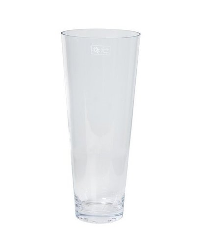 Conische vaas helder glas 18 x 43 cm Transparant