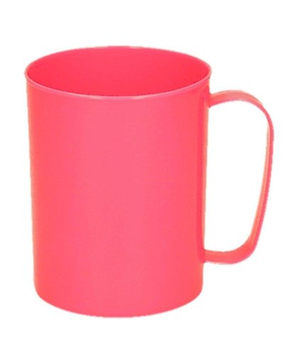 Melamine drinkbeker/mok neon roze 400 ml 11 cm Roze