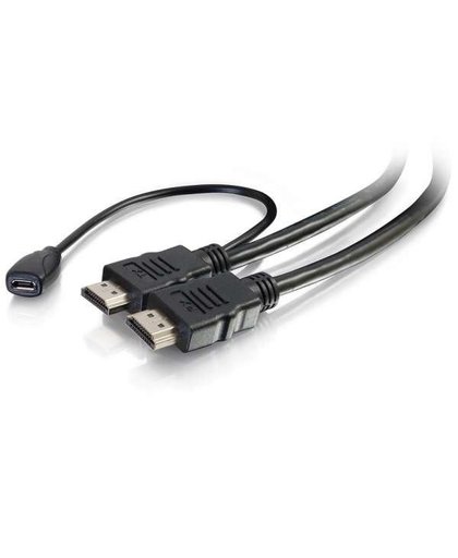 C2G 86790 HDMI, USB Micro-B HDMI, USB-A, USB Micro-B Zwart kabeladapter/verloopstukje