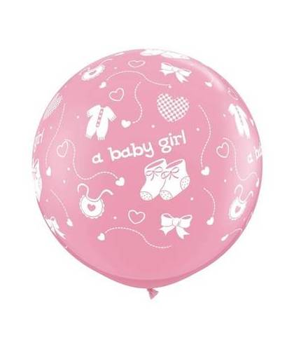 Megaballon bedrukt 'a baby girl' 95 cm 1 stuks