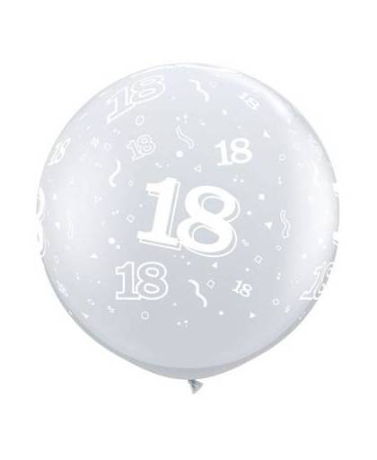 Megaballon bedrukt cijfer 18