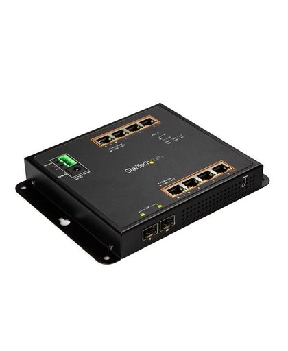 StarTech.com 8 poorts PoE+ Gigabit ethernet switch met 2 SFP connecties managed wandmonteerbaar met toegang voorzijde