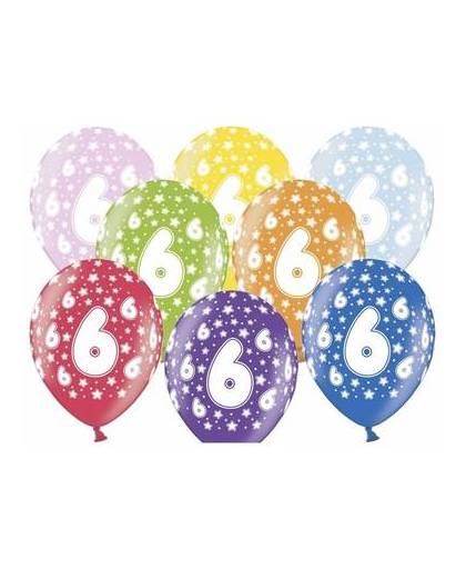 Ballonnen 6 met sterretjes 6x