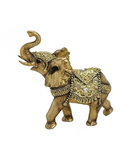 Goud olifant beeldje 17 cm Goudkleurig
