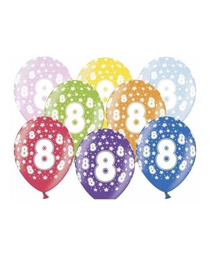 Ballonnen 8 met sterretjes 6x