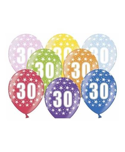 Ballonnen 30 met sterretjes 6x